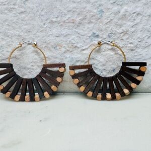 C&C California Wooden Hoop Earrings